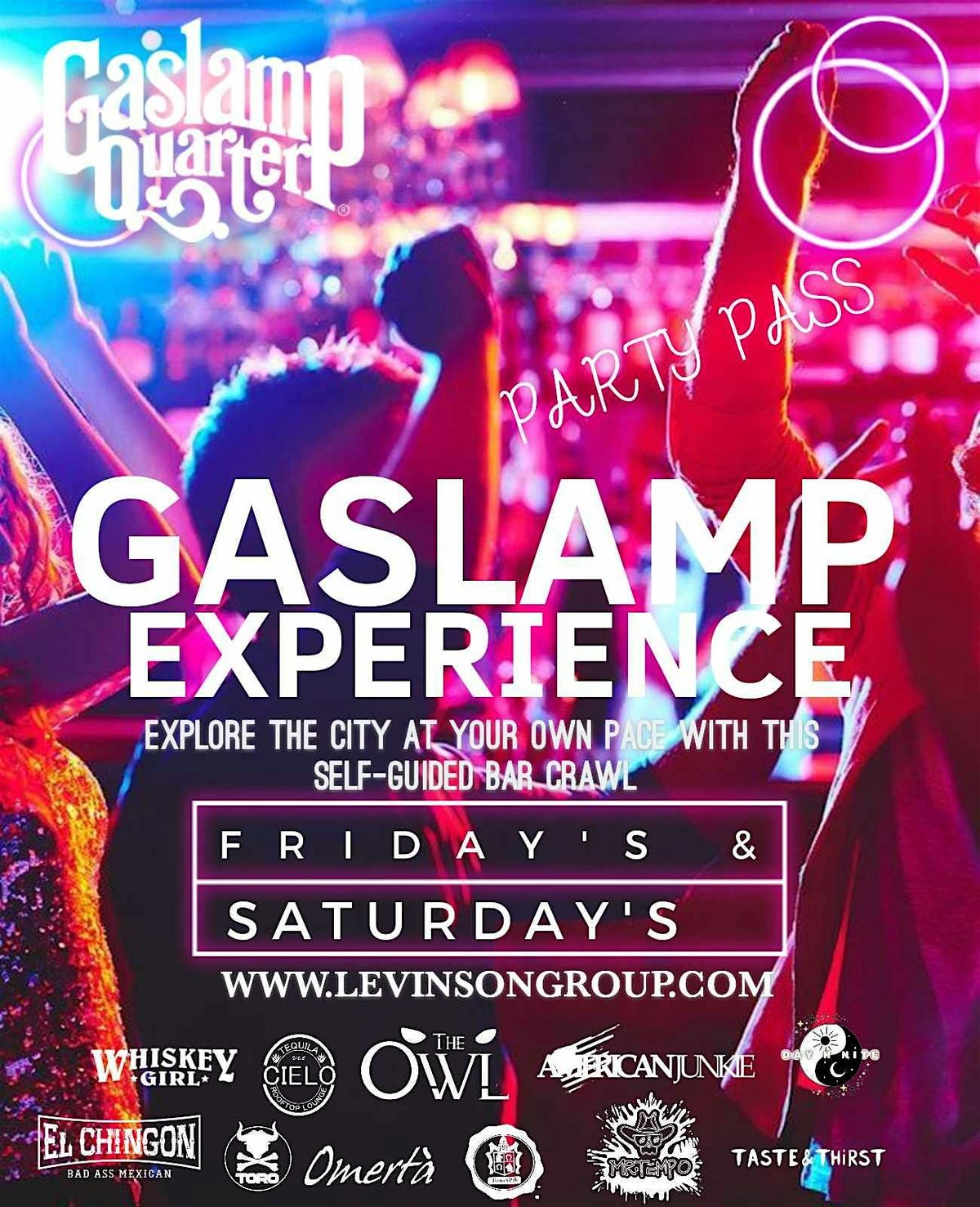 Gaslamp Experience Party Pass -10 CLUBS IN 1 NIGHT