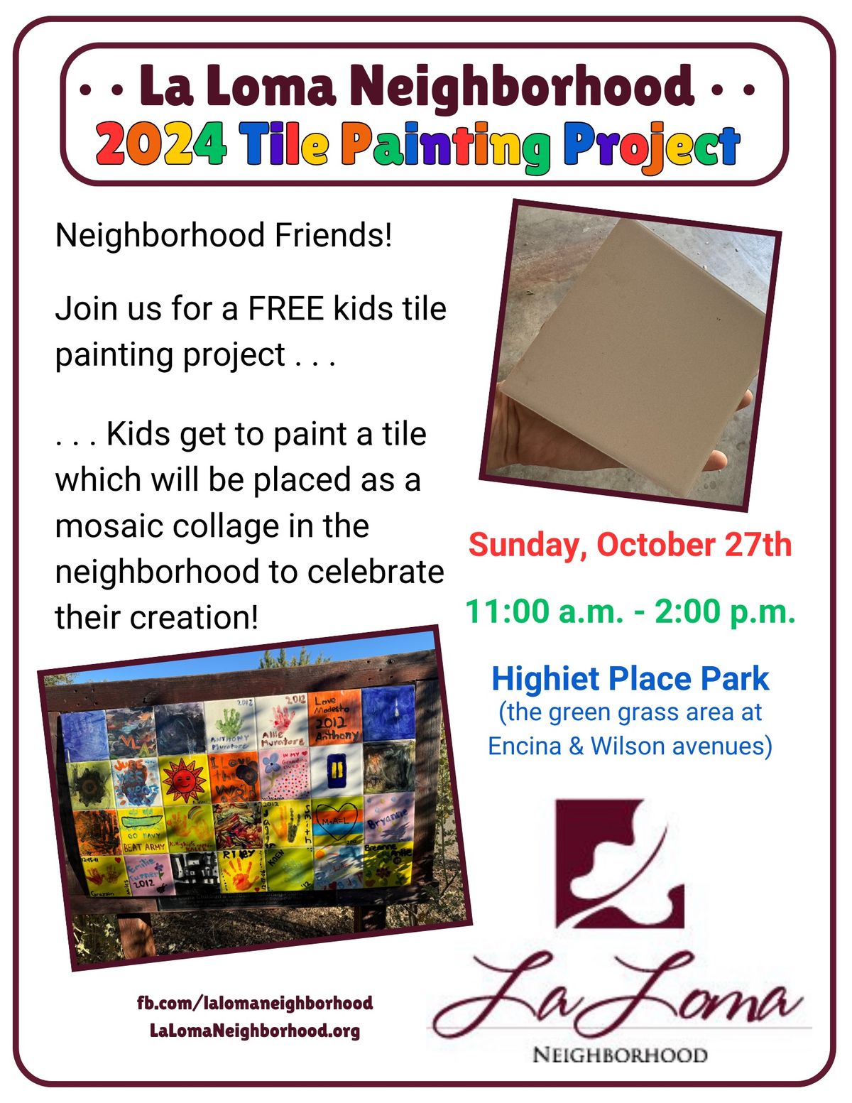 La Loma Neighborhood 2024 Tile Painting Project Highiet Place