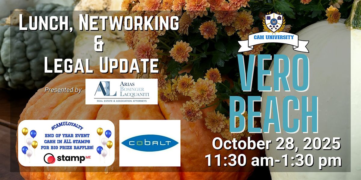 CAM U VERO BEACH Complimentary Lunch, Networking, and Legal Update | Cobalt