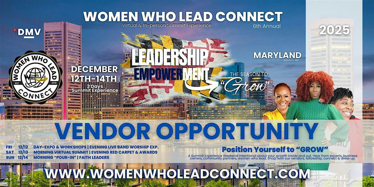 Vendor Opportunity | 6th Annual Leadership Empowerment Summit | Waldorf, MD