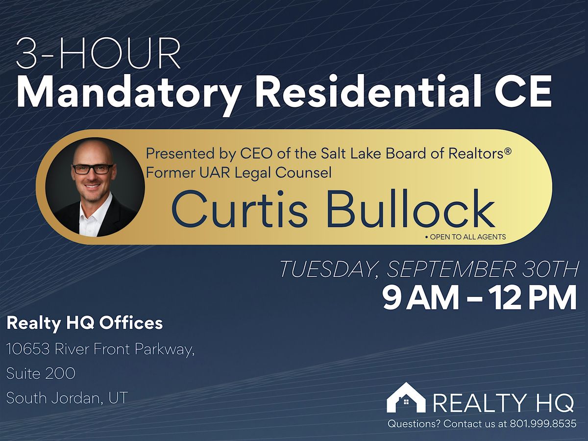 (3hr) Mandatory Residential CE with Curtis Bullock
