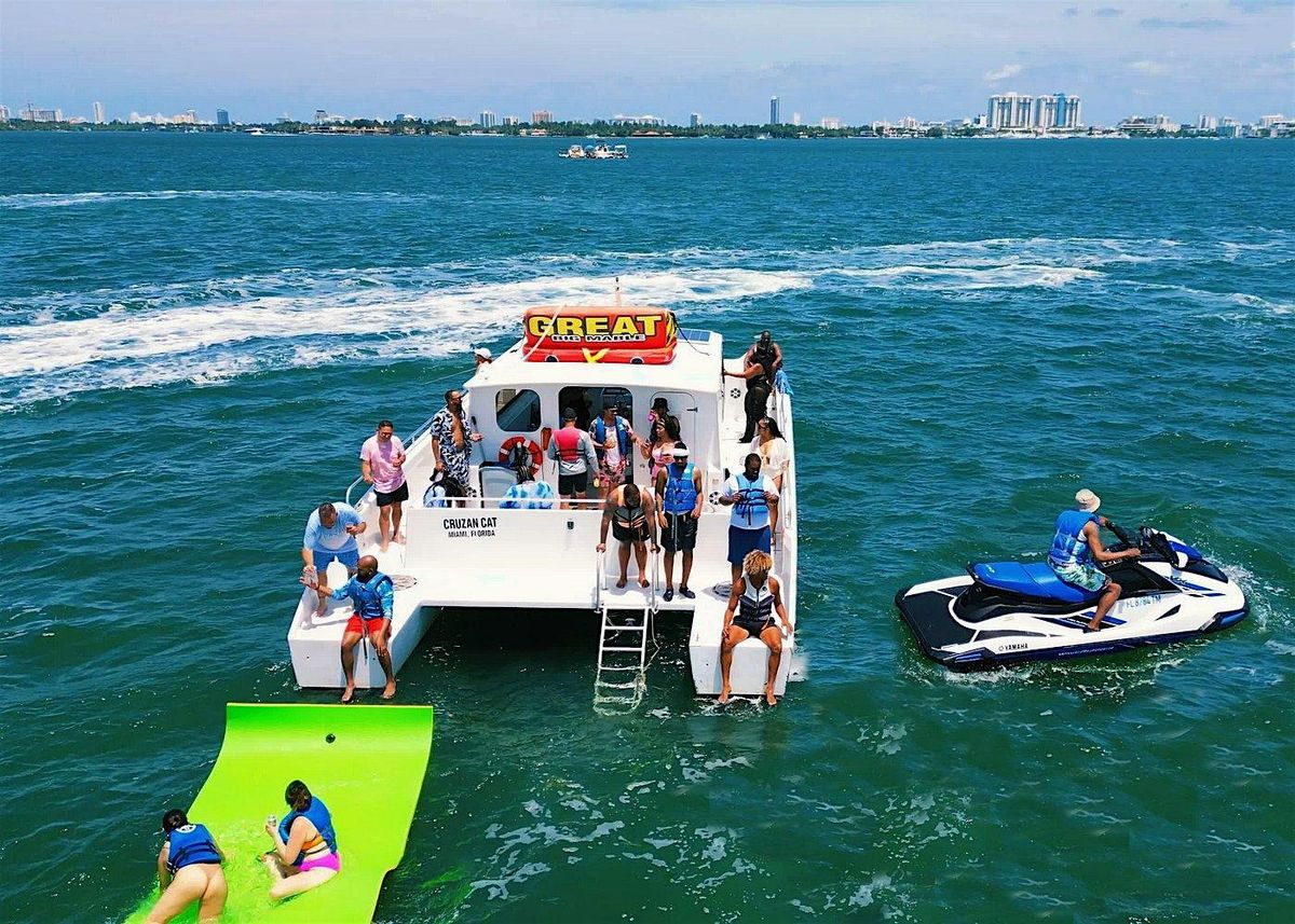 Party Boat #1 Boat Party in Miami with Jet ski, Floating mat and Booze incl