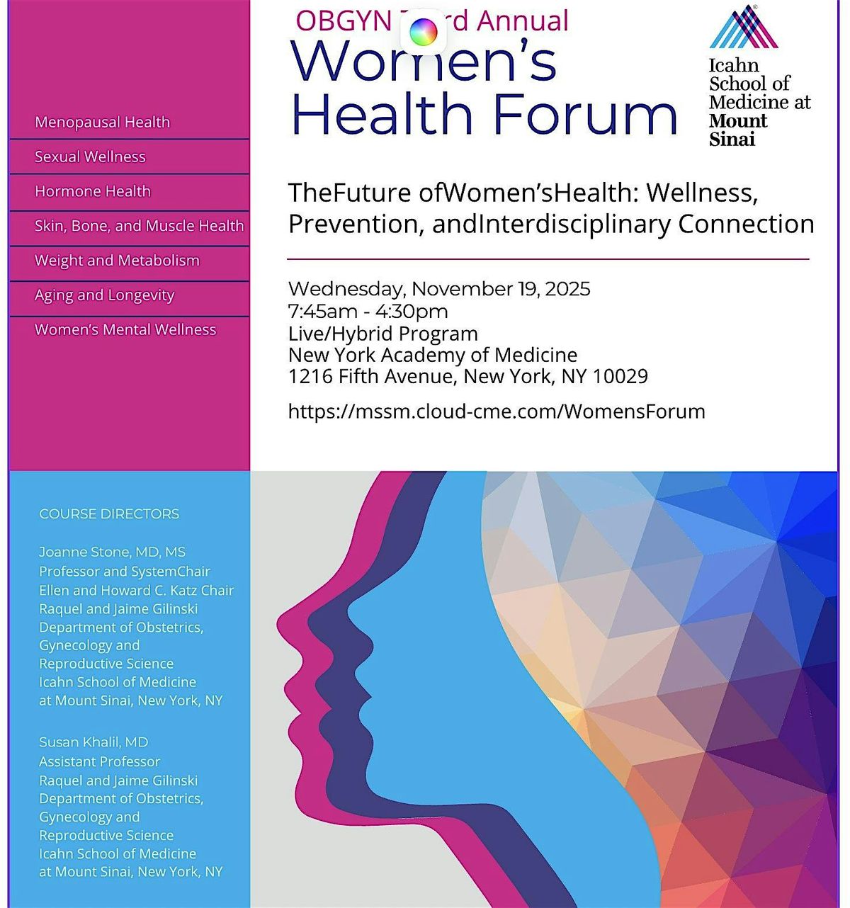 Mount Sinai Women's Health Forum 2026