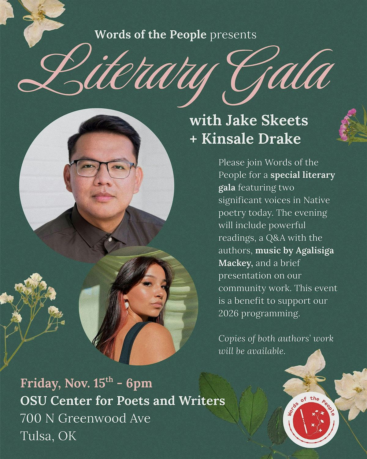 Words of the People Presents Literary Gala with Jake Skeets & Kinsale Drake