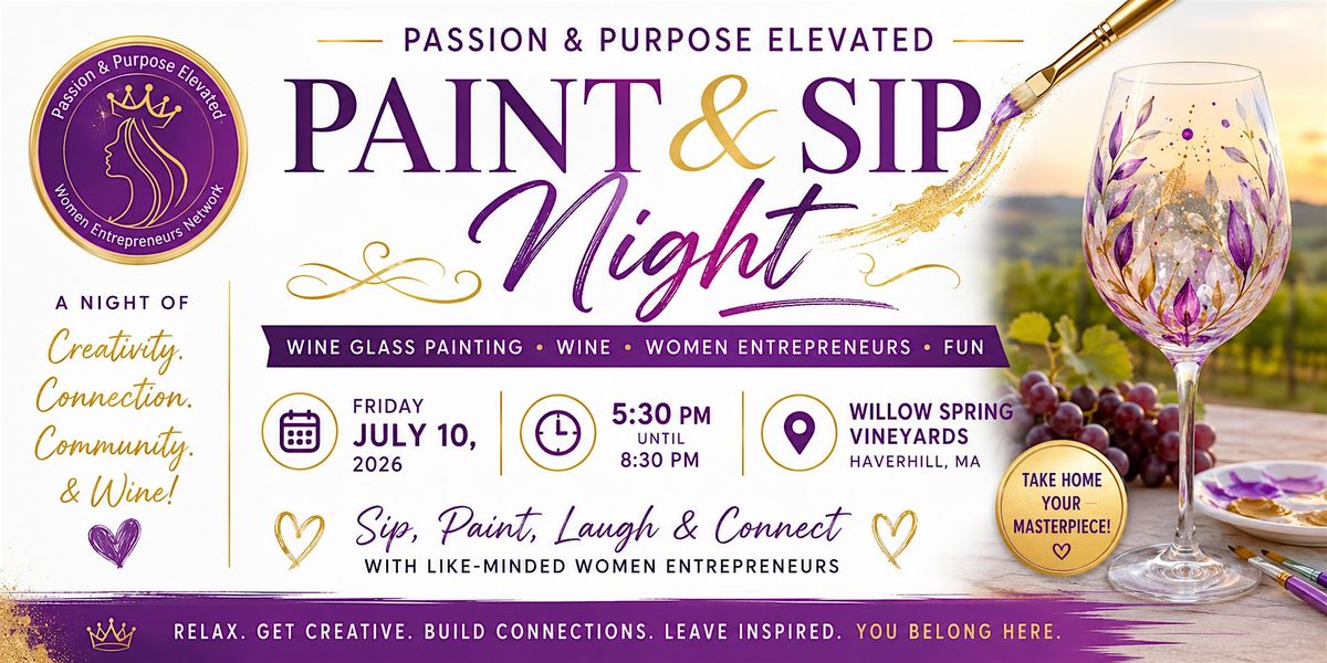 Paint & Sip Night: Wine Glass Painting, Wine & Women Entrepreneurs