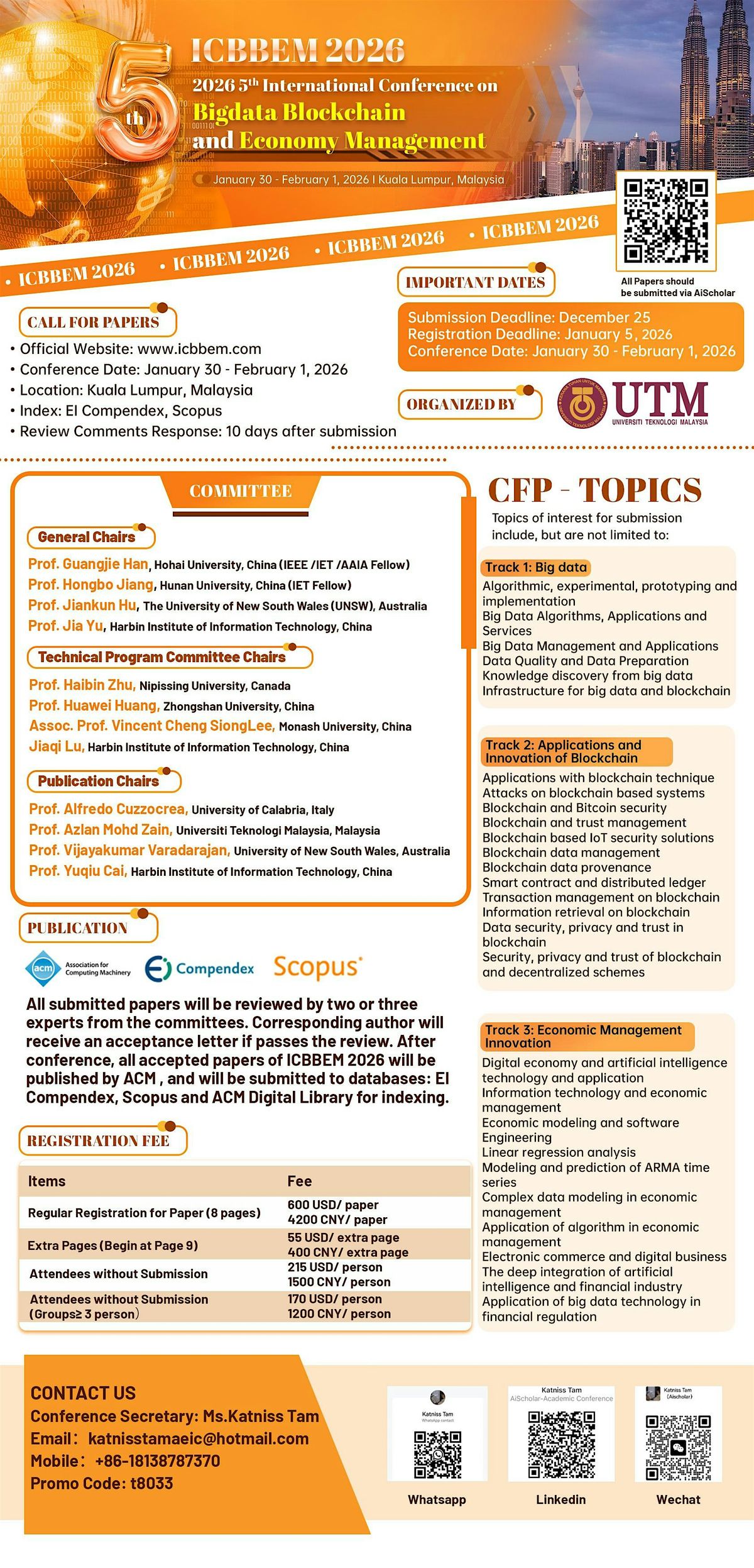 2026 5th Int'l Conference on Bigdata Blockchain and Economy Management