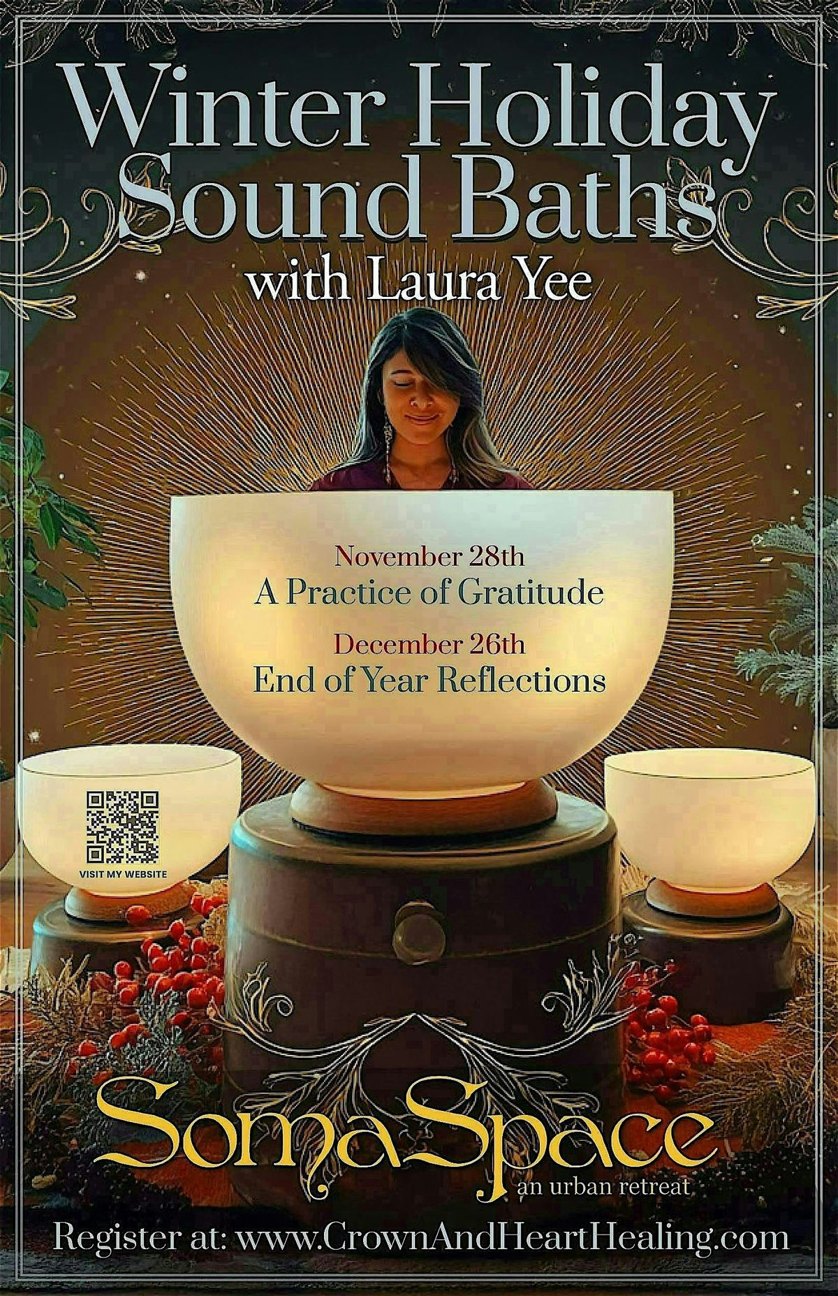 Holiday Crystal Bowl Sound Baths: Gratitude & Reflections