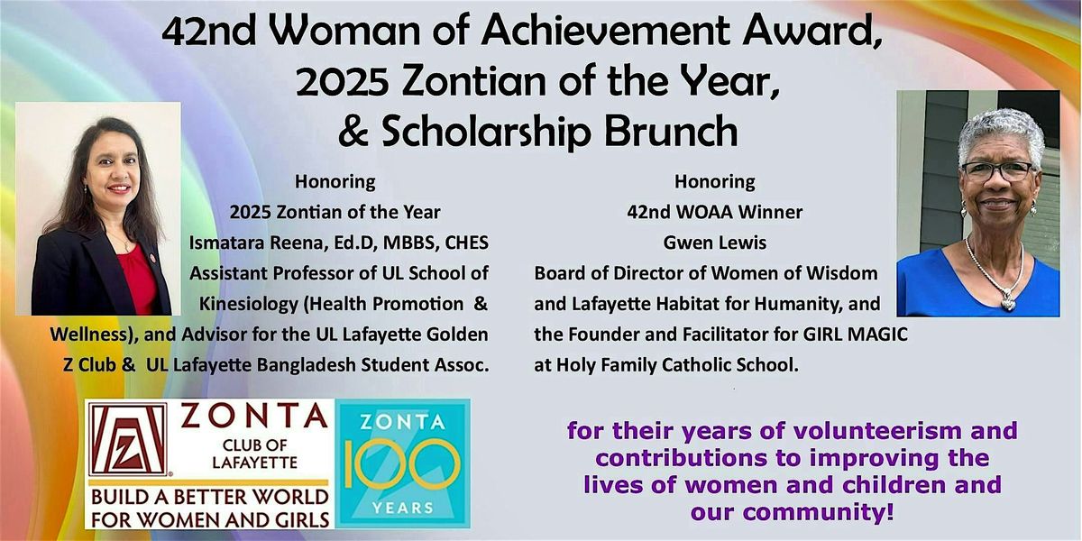 Zonta Club of Lafayette's 42nd Woman of Achievement & Scholarship Brunch