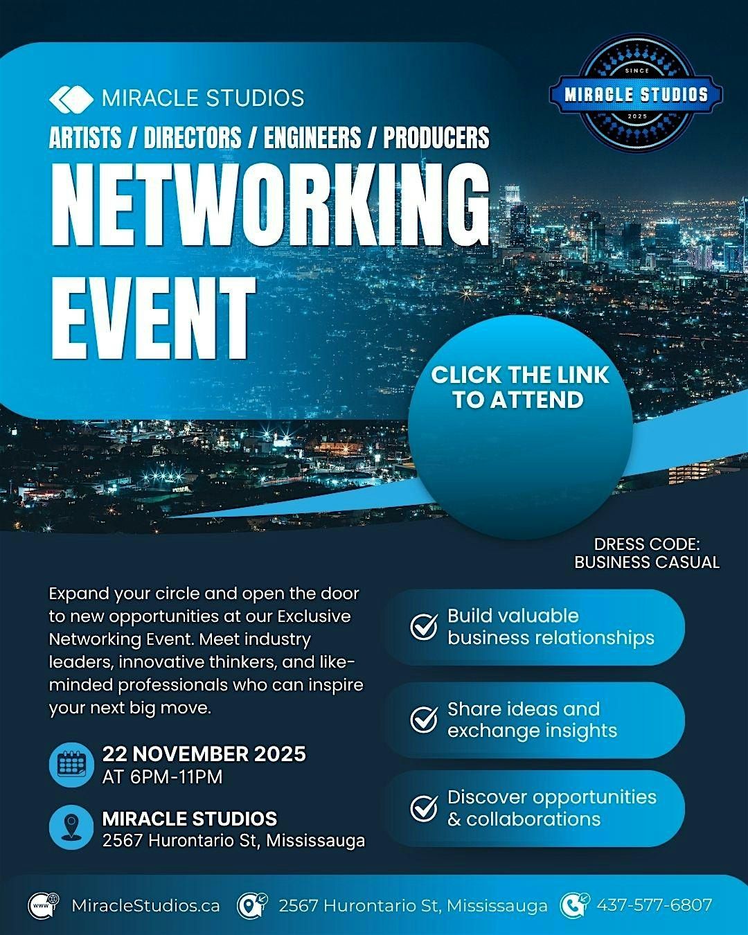 Miracle Studios Networking Event