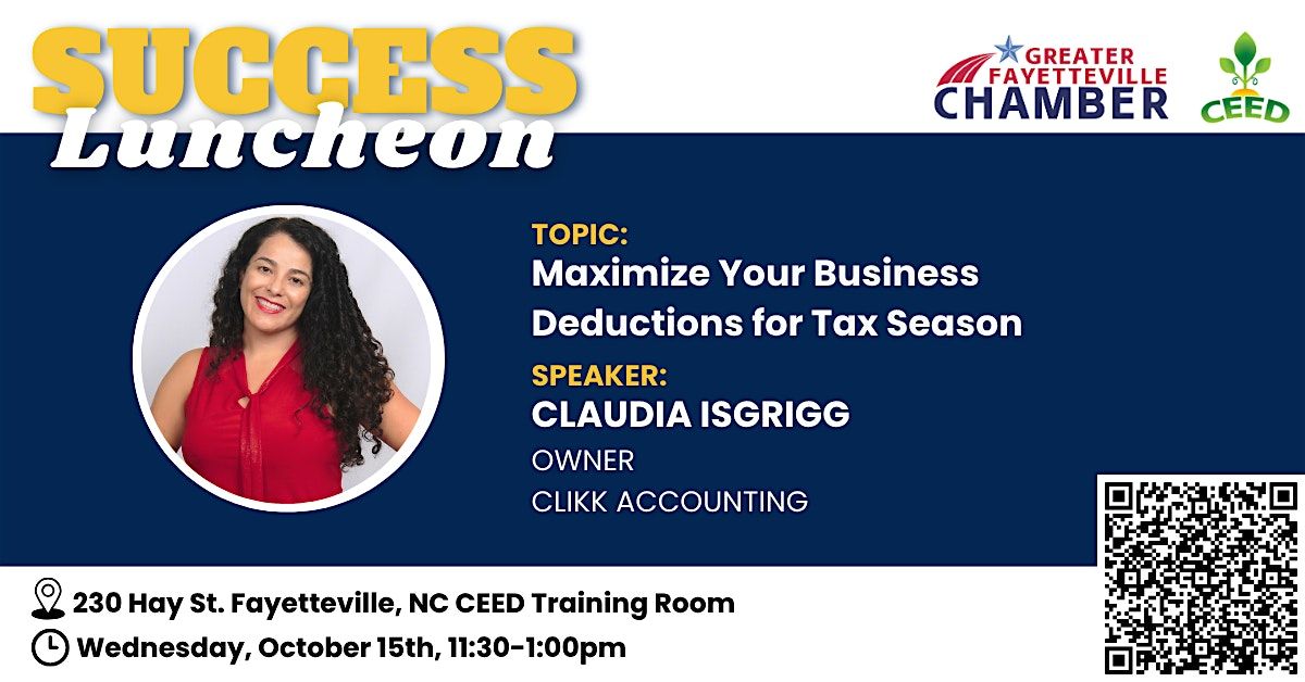 Success Luncheon: Maximize Your Business Deductions for Tax Season!