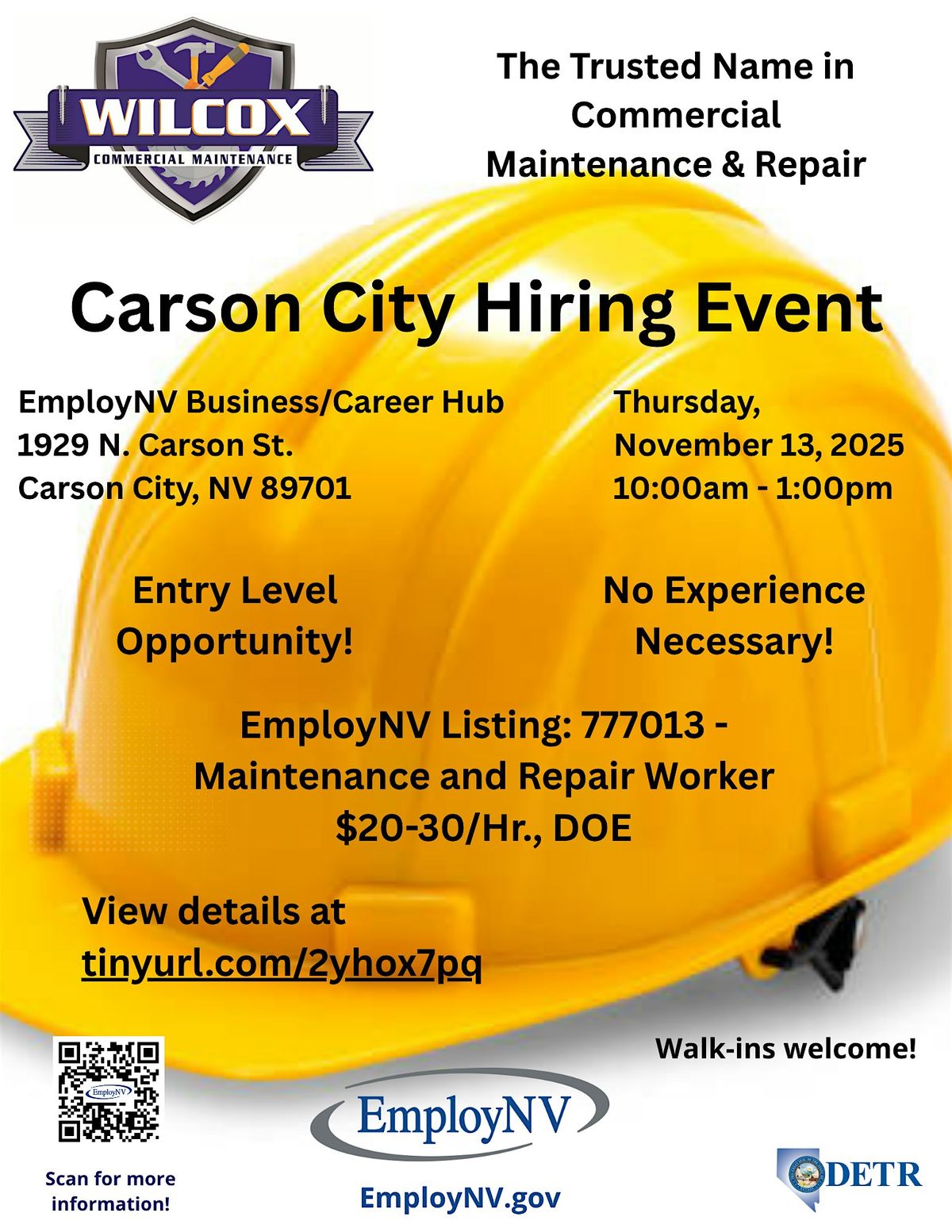 Wilcox Commercial Maintenance Hiring Event