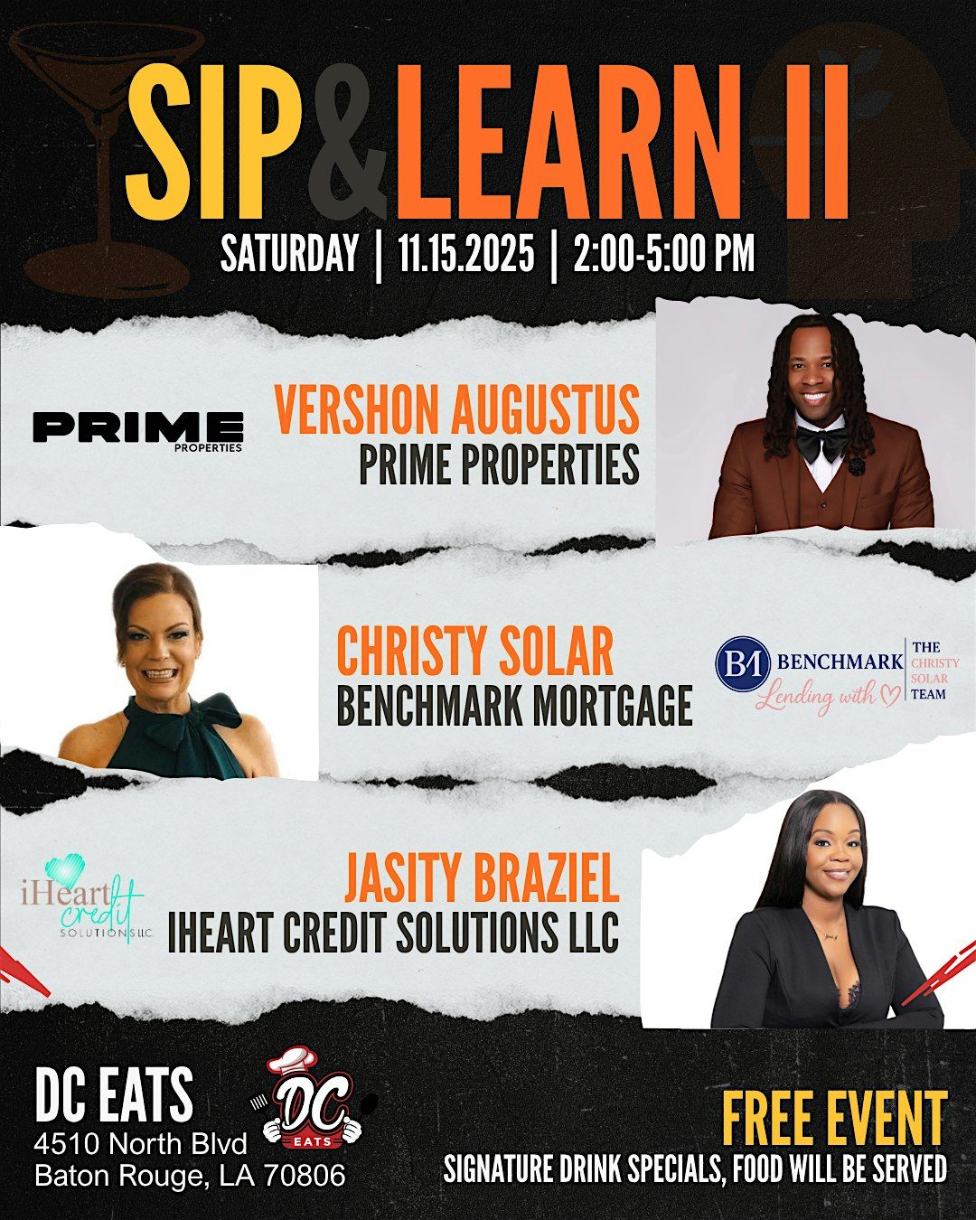 "Sip & Learn" A Fun Conversation about Real Estate, Investing, and Wealth!