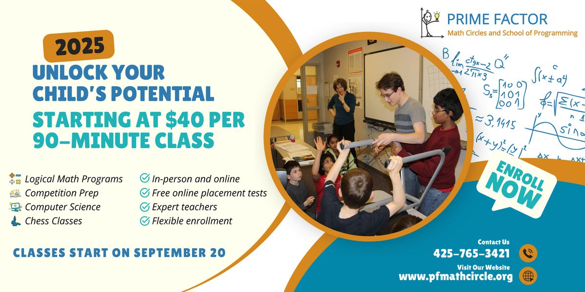 Prime Factor Math, Programming & Chess Enrollment \u2013 Fall 2025