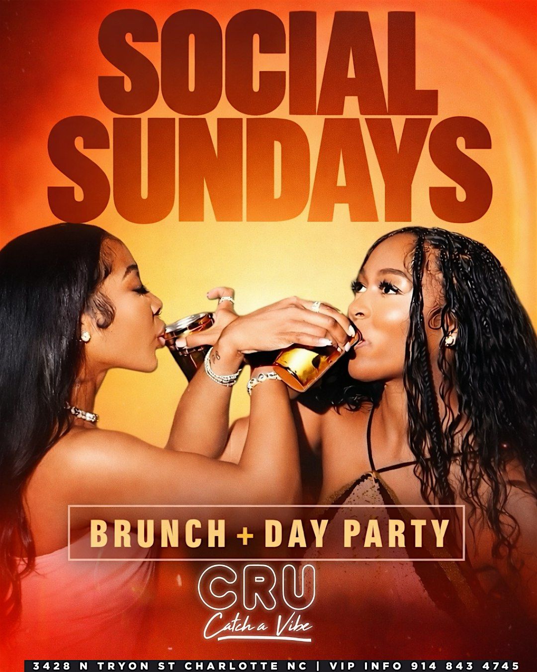 SOCIAL SUNDAYS @ CRU \u2600\ufe0f BRUNCH + DAY PARTY! $5 DRINKS $10 hookah
