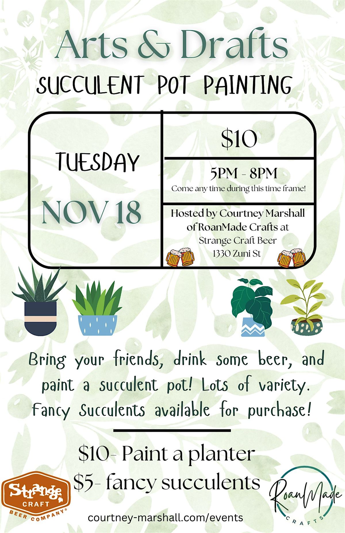 Arts&Drafts - Succulent Pot Painting @ Strange Craft Beer Company