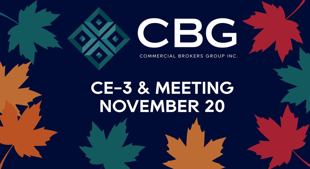 CBG November 20th CE3 & Breakfast Meeting