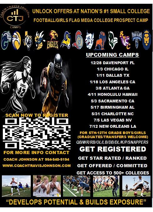 LAS VEGAS NV BOYS FOOTBALL\/GIRLS FLAG MEGA COLLEGE PROSPECT CAMP JULY 5TH