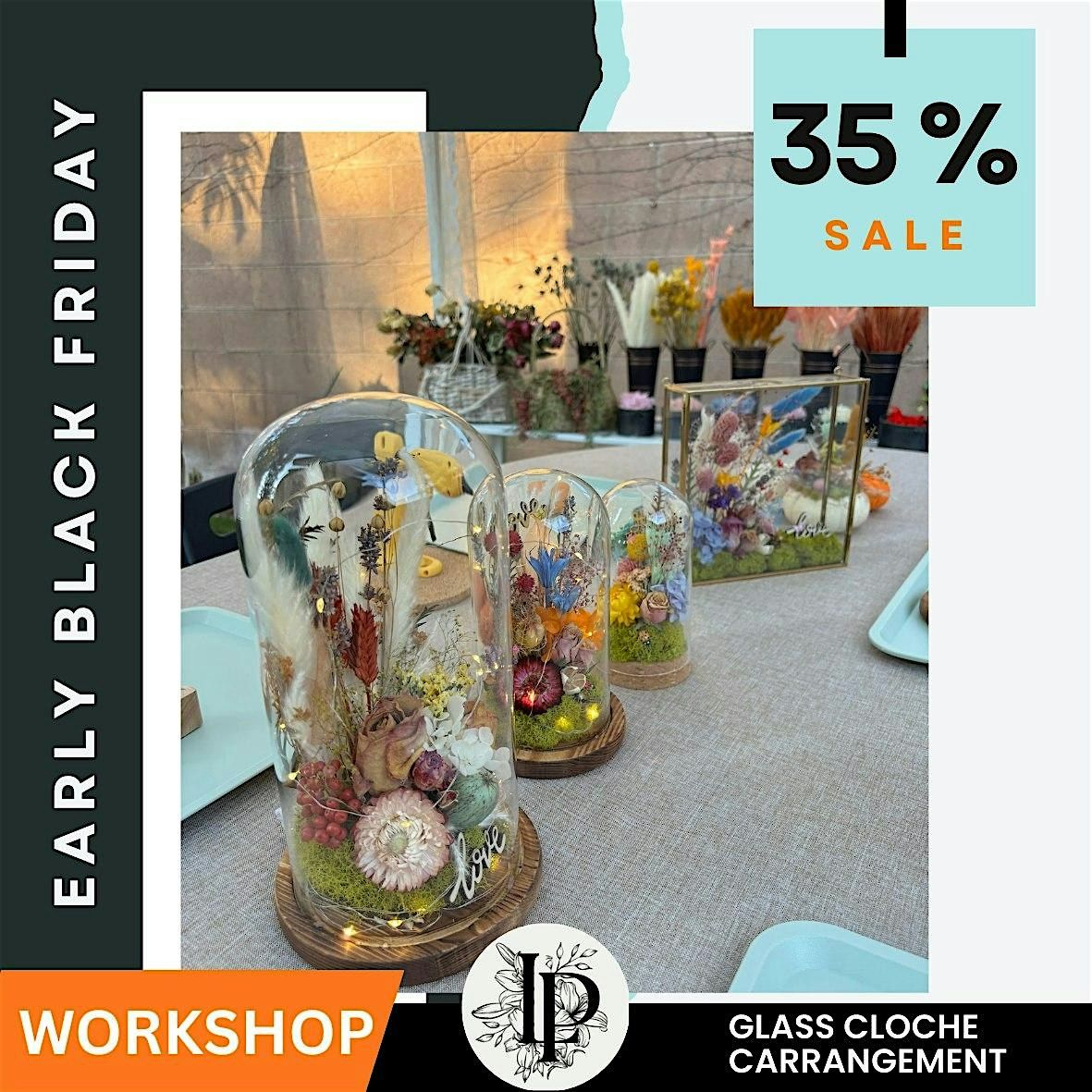 Glass Cloche Flower Arrangement