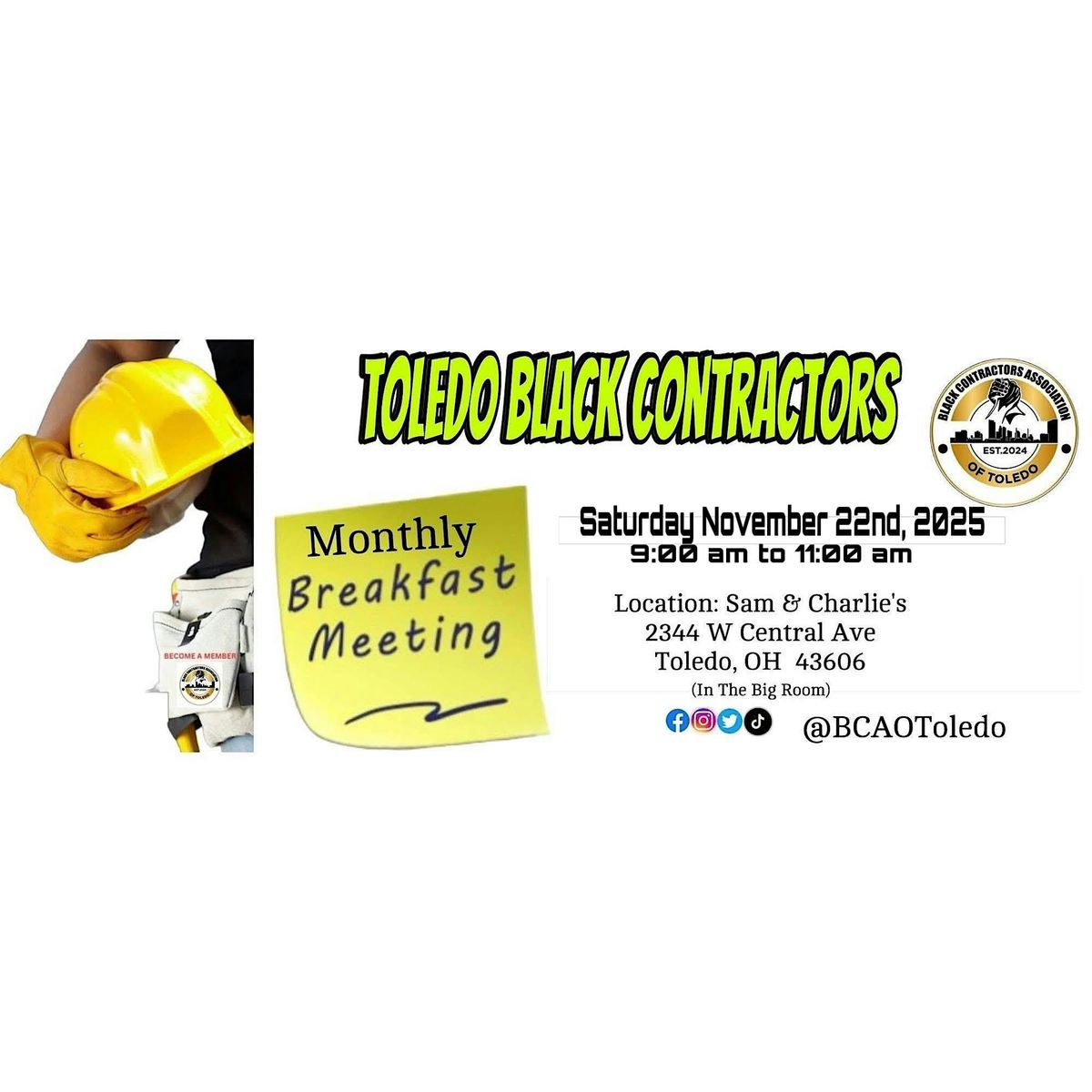 Toledo Black Contractors Monthly Breakfast Meeting