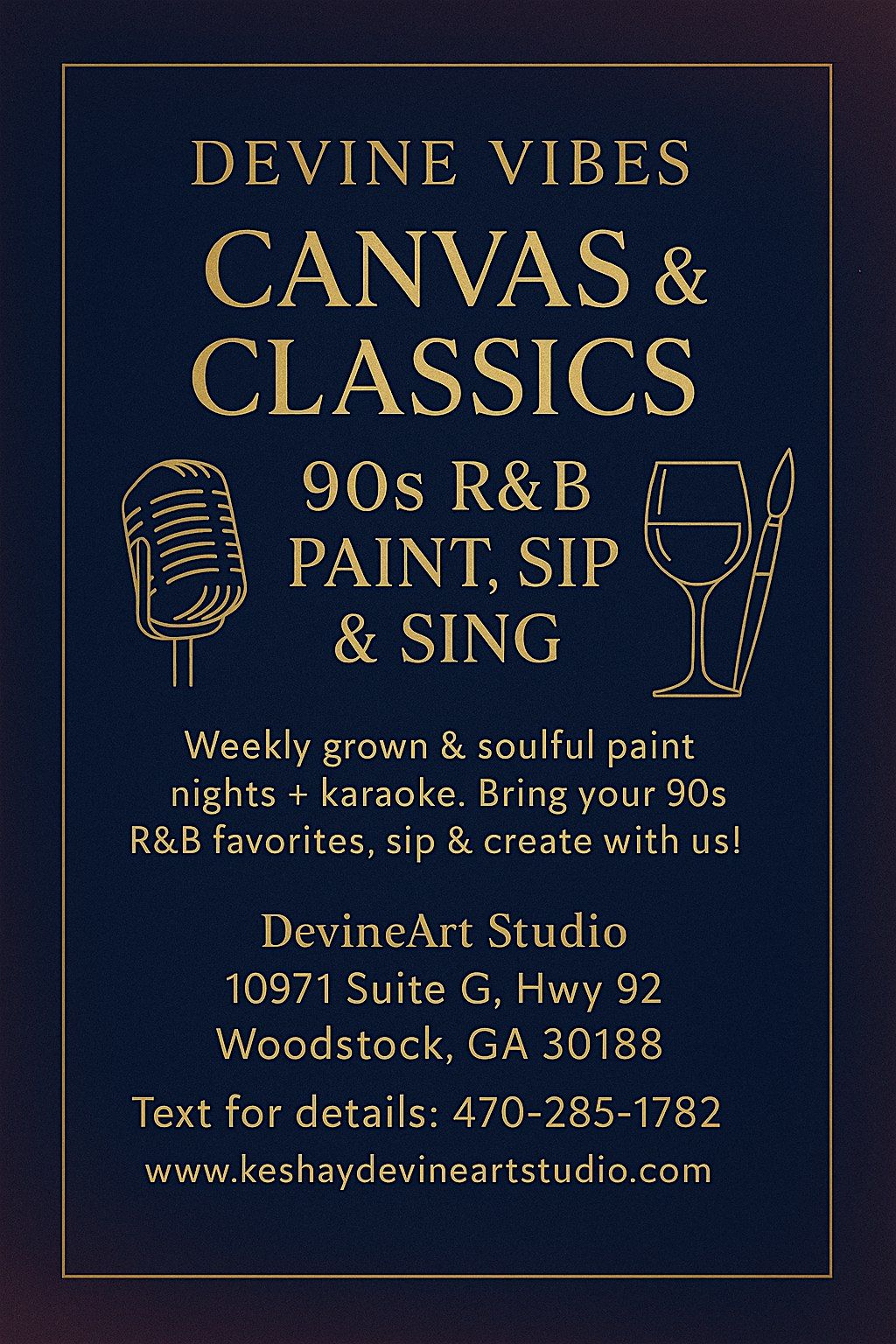 Devine Vibes: Canvas & Classics \u2014 90s R&B Paint, Sip & Sing