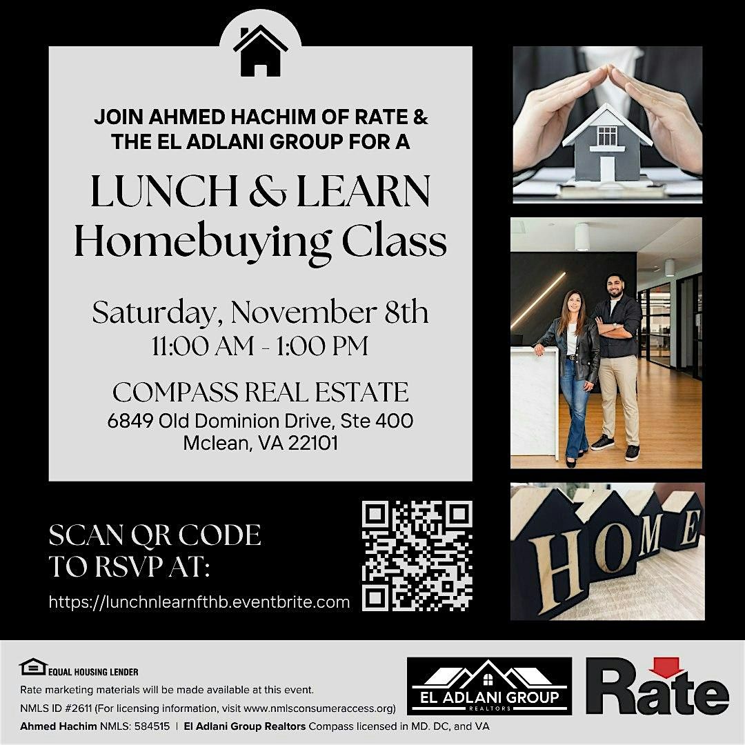 11\/8 Lunch & Learn Homebuying Class with Rate and the El Adlani Group