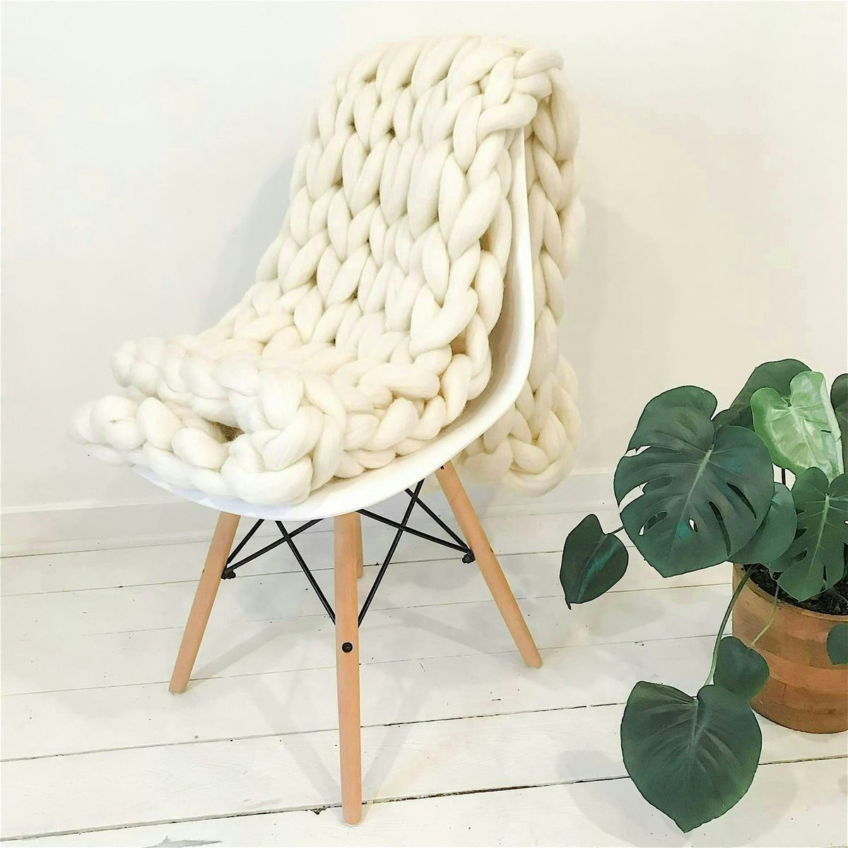 Chunky Wool Knit Blanket