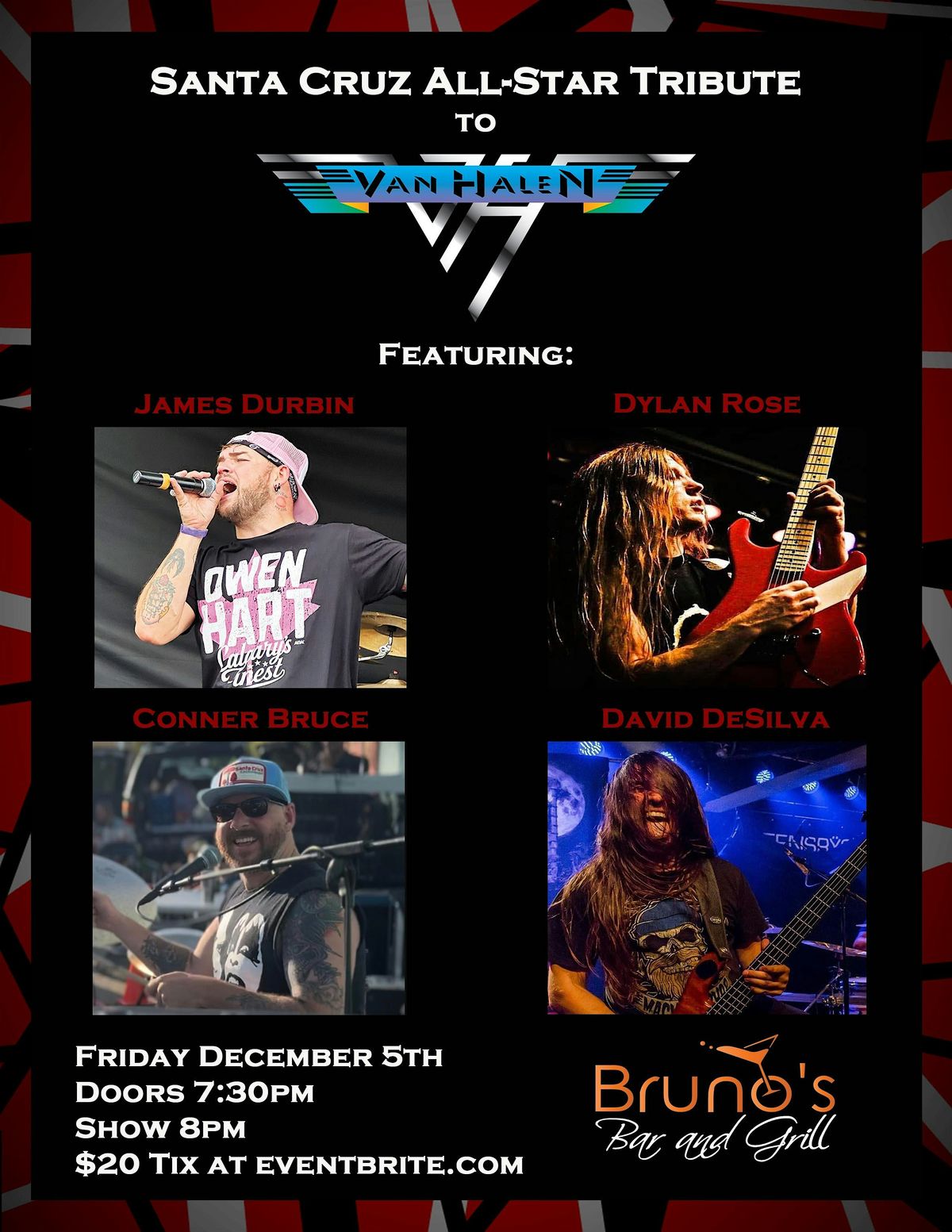 Santa Cruz All-Star Tribute to Van Halen - Bruno's Bar & Grill - Dec 5th