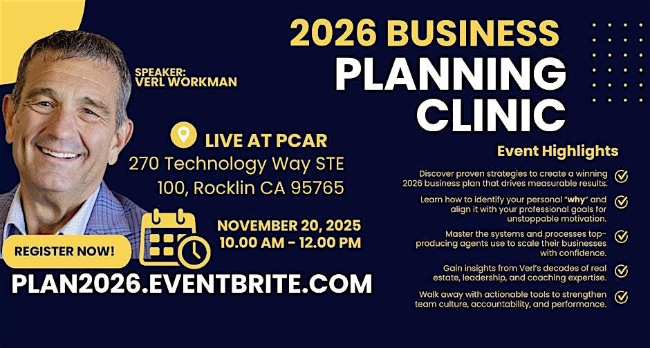 2026 Business Planning Event with THE LEGEND Verl Workman! FREE WORKBOOK!