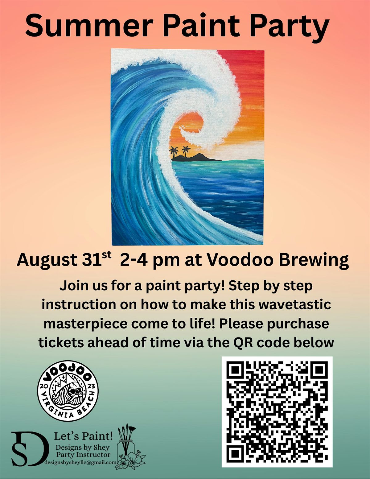 Summer Wave Paint Party at Voodoo Brewing