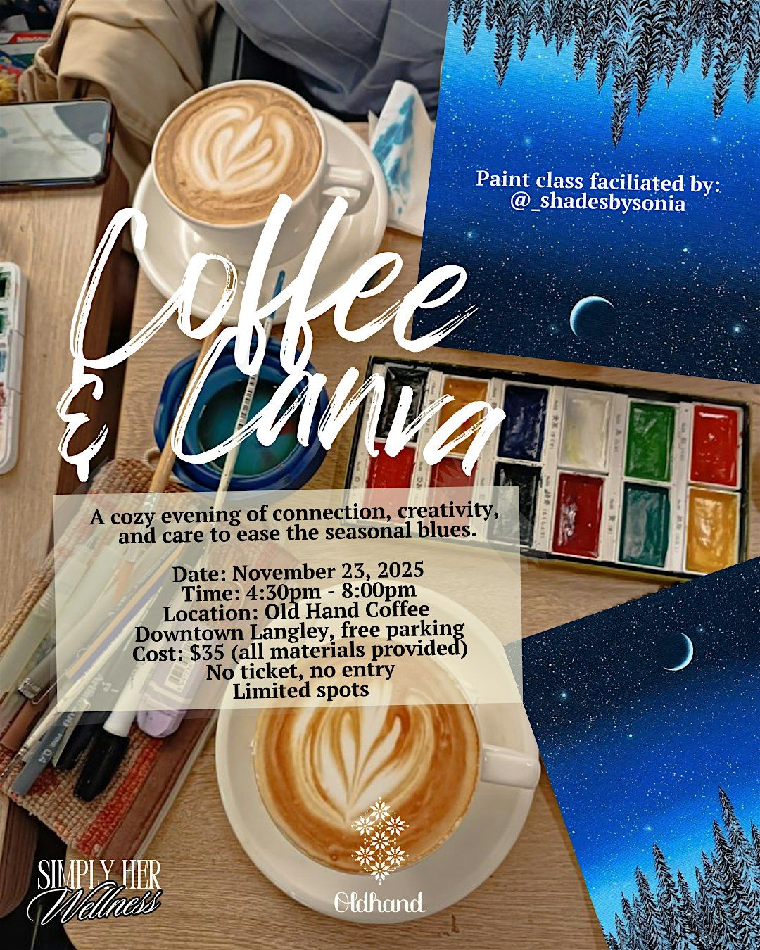 Coffee & Canvas: a SimplyHerWellness x Shades by Sonia paint night event