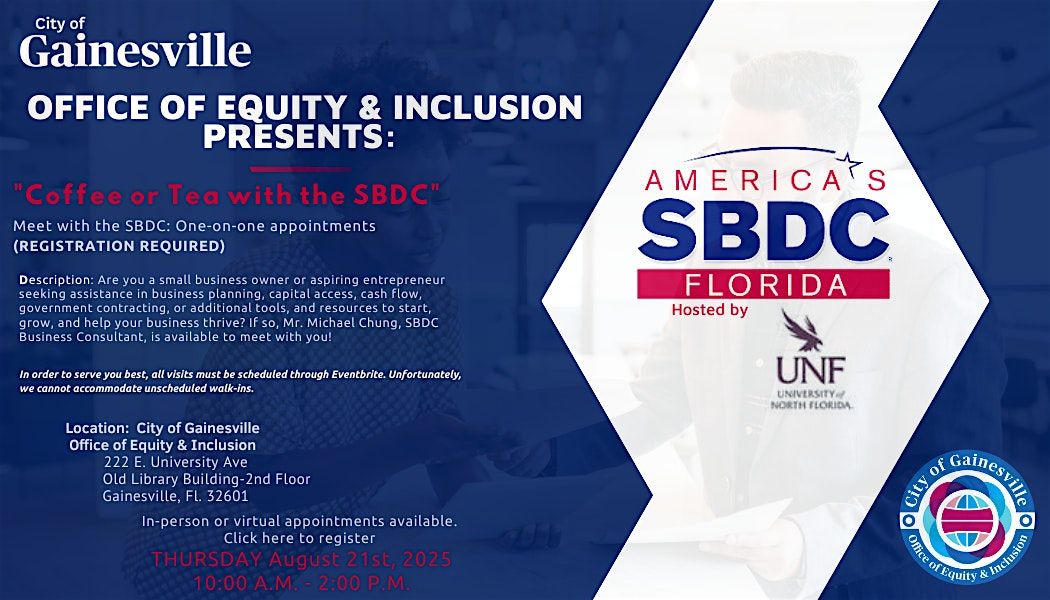 City of Gainesville's "Coffee or Tea With the SBDC!"