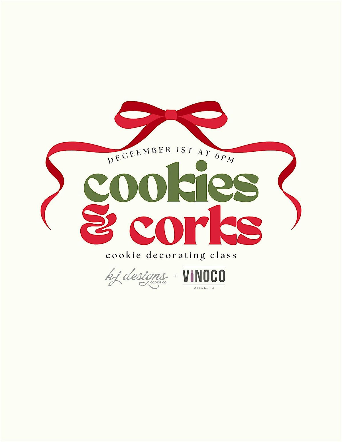 Cookies and Corks - Christmas Cookie Decorating Class at VinoCo in Aledo