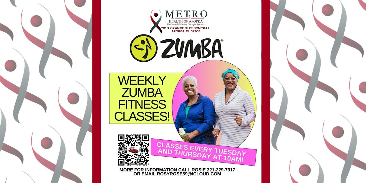 Free Zumba for Seniors Every Thursday 10:00am at Metro Health of Apopka