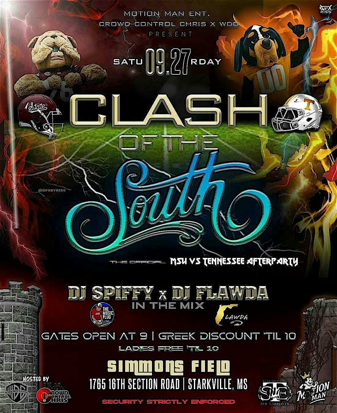\u201cClash Of The South\u201d MSU VS TENNESSEE OFFICIAL AFTER PARTY\u201d