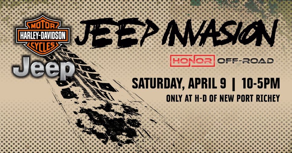 Jeep Invasion | Harley-Davidson of New Port Richey | April 9, 2022 Jeep Invasion | Harley-Davidson of New Port Richey | April 9, 2022