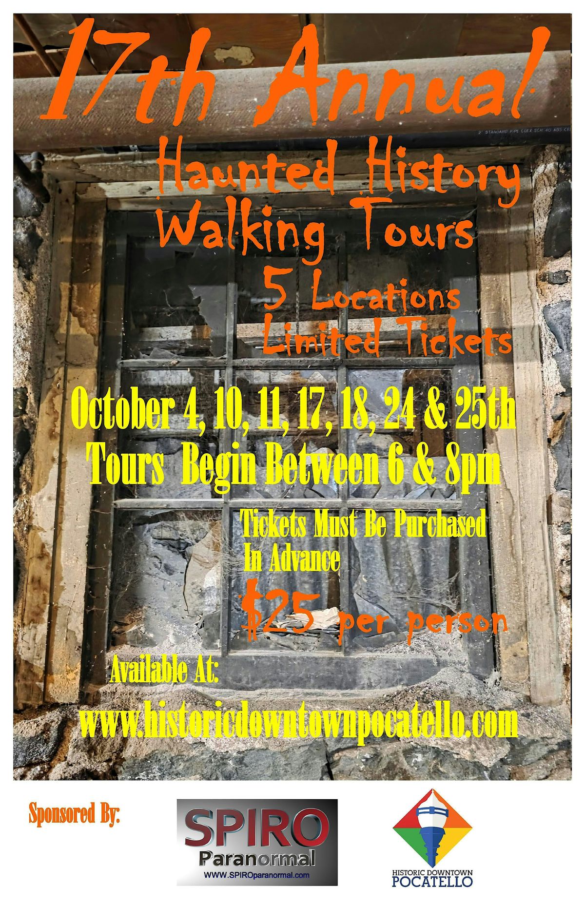 Haunted Tour Saturdays 7:30pm