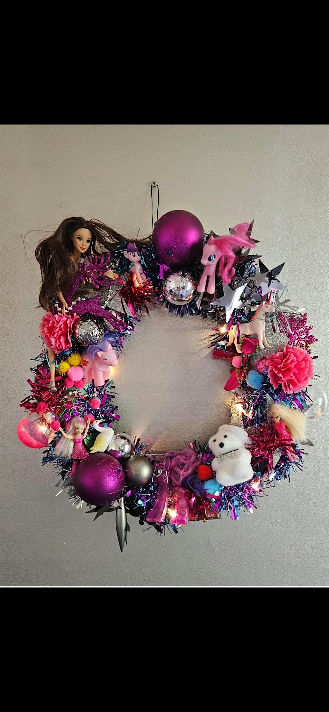 Arty Christmas wreath making
