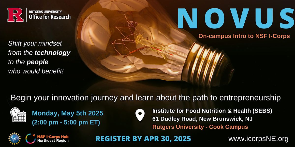 Novus I-Corps Program at Rutgers-Cook Campus (IFNH) at New Jersey ...