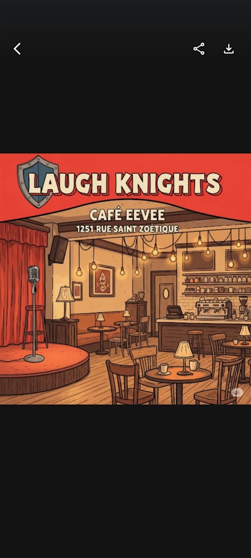 open mic comedy at cafe Eevee