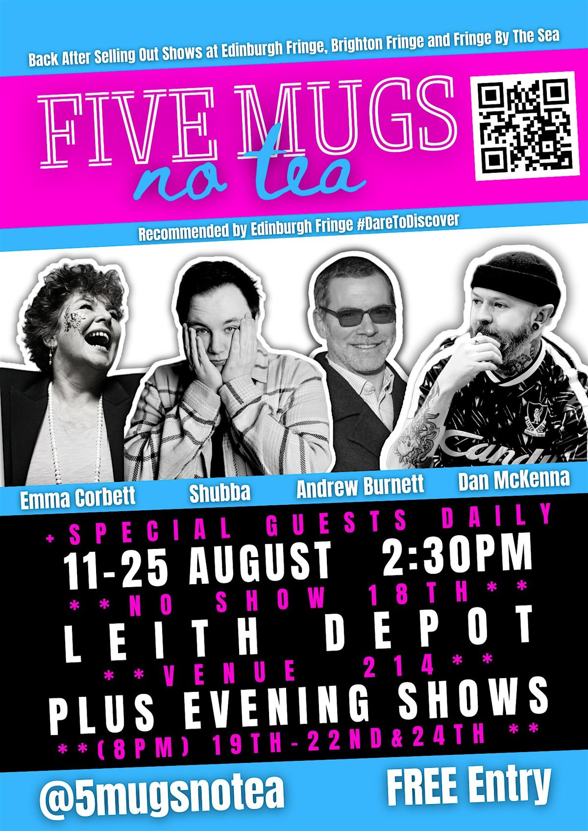 5 Mugs No Tea, 20th August 2025 *EVENING SHOW*