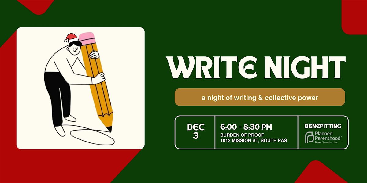 Write Night: Sip & Write Fundraiser for Planned Parenthood