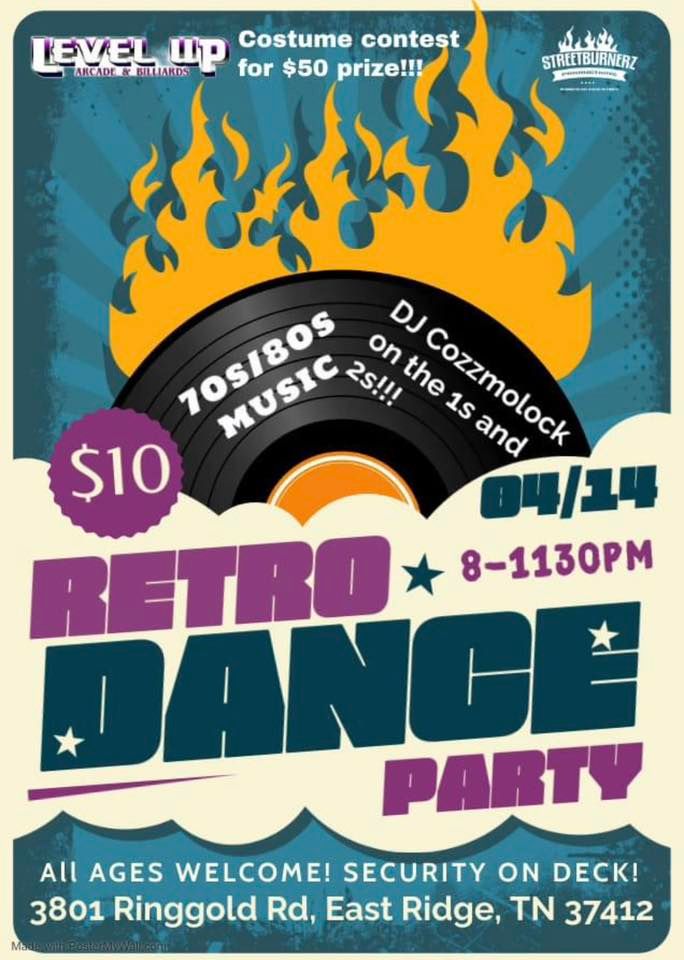 Retro Dance Party | Level Up Arcade & Billiards, Chattanooga, TN ...