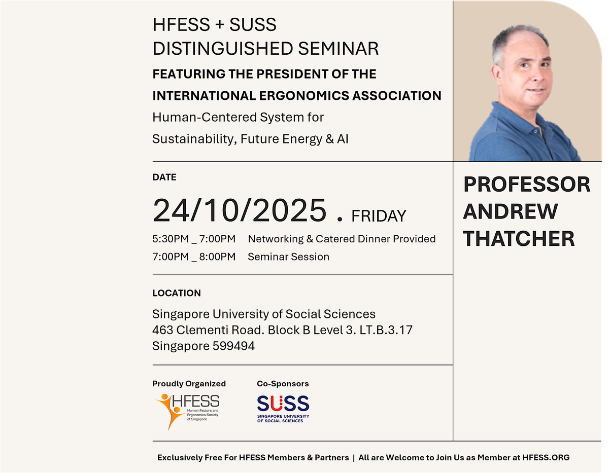 HFESS + SUSS DISTINGUISHED SEMINAR