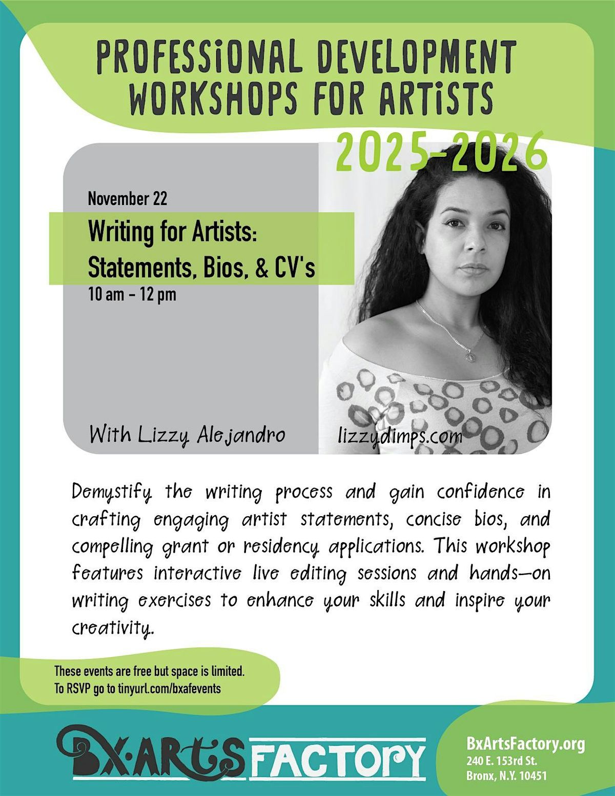 Writing for Artists: Statements, Bios, & CV's with Lizzy Alejandro
