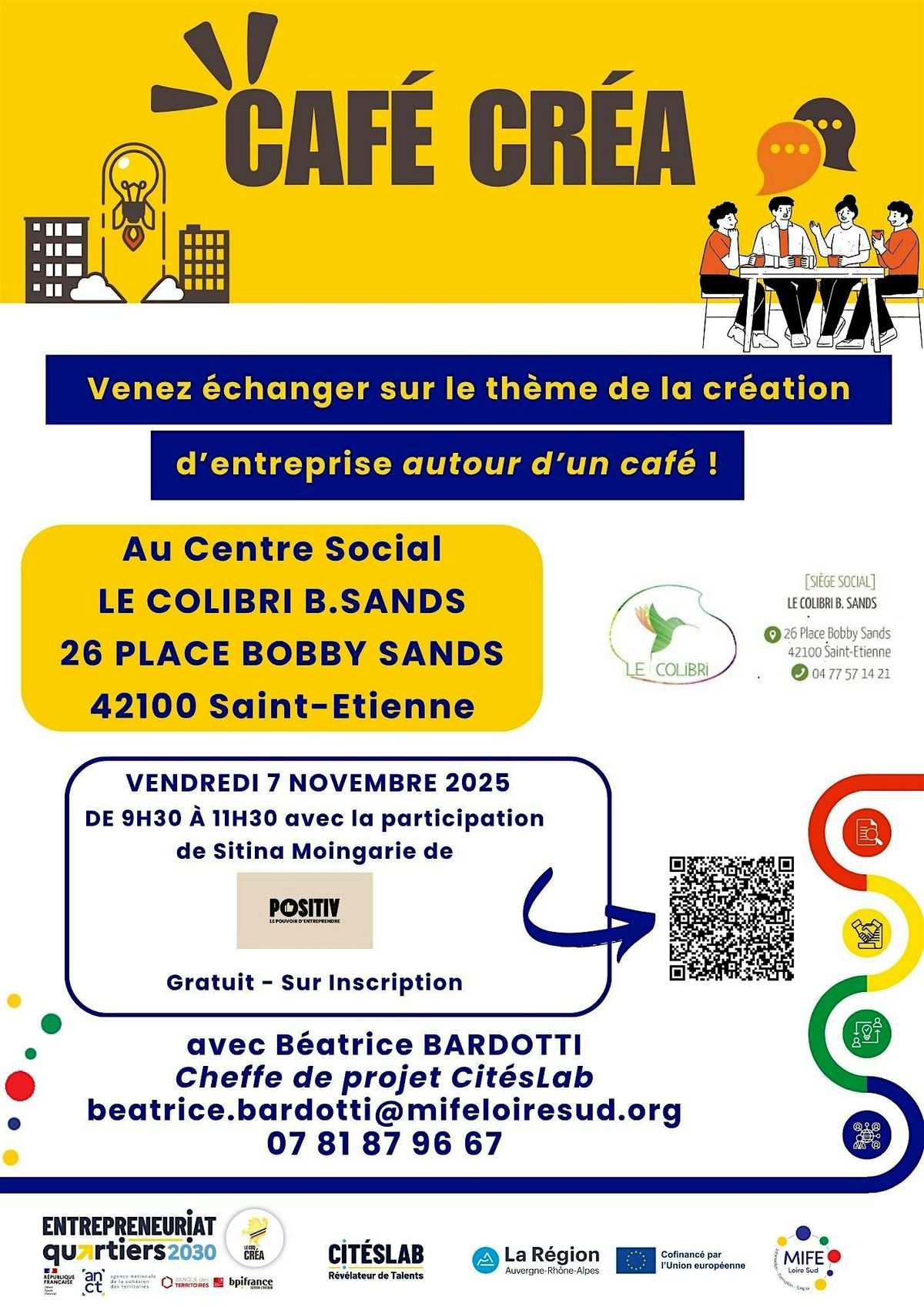 Caf\u00e9 cr\u00e9a Centre Social Le Colibri