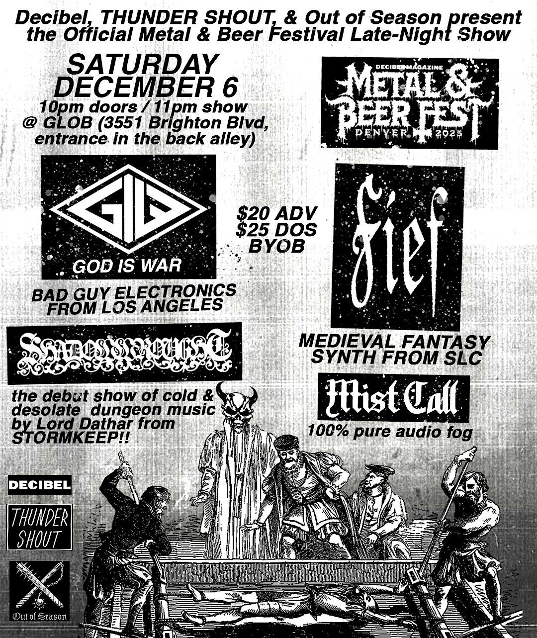GOD IS WAR & FIEF at GLOB (Decibel Metal & Beer Fest official after show)