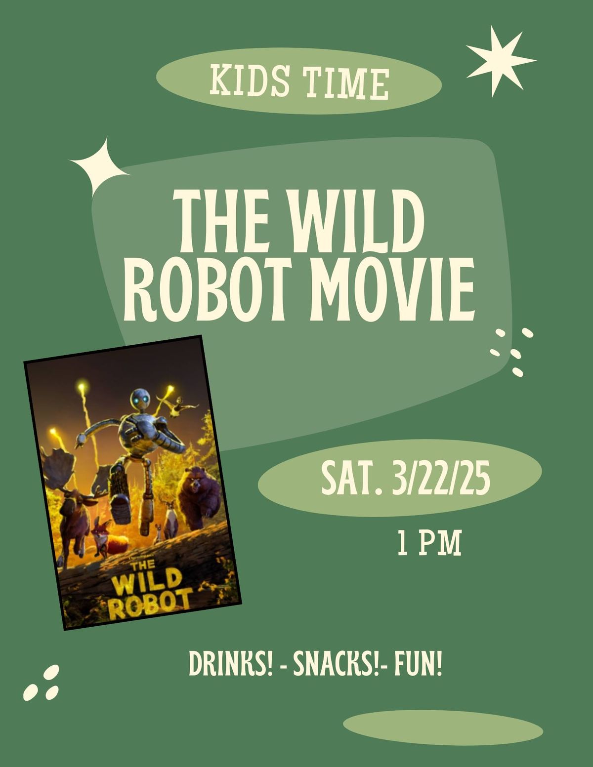 Kids Time! The Wild Robot Screening | 215 E 4th St, Burkburnett, TX ...