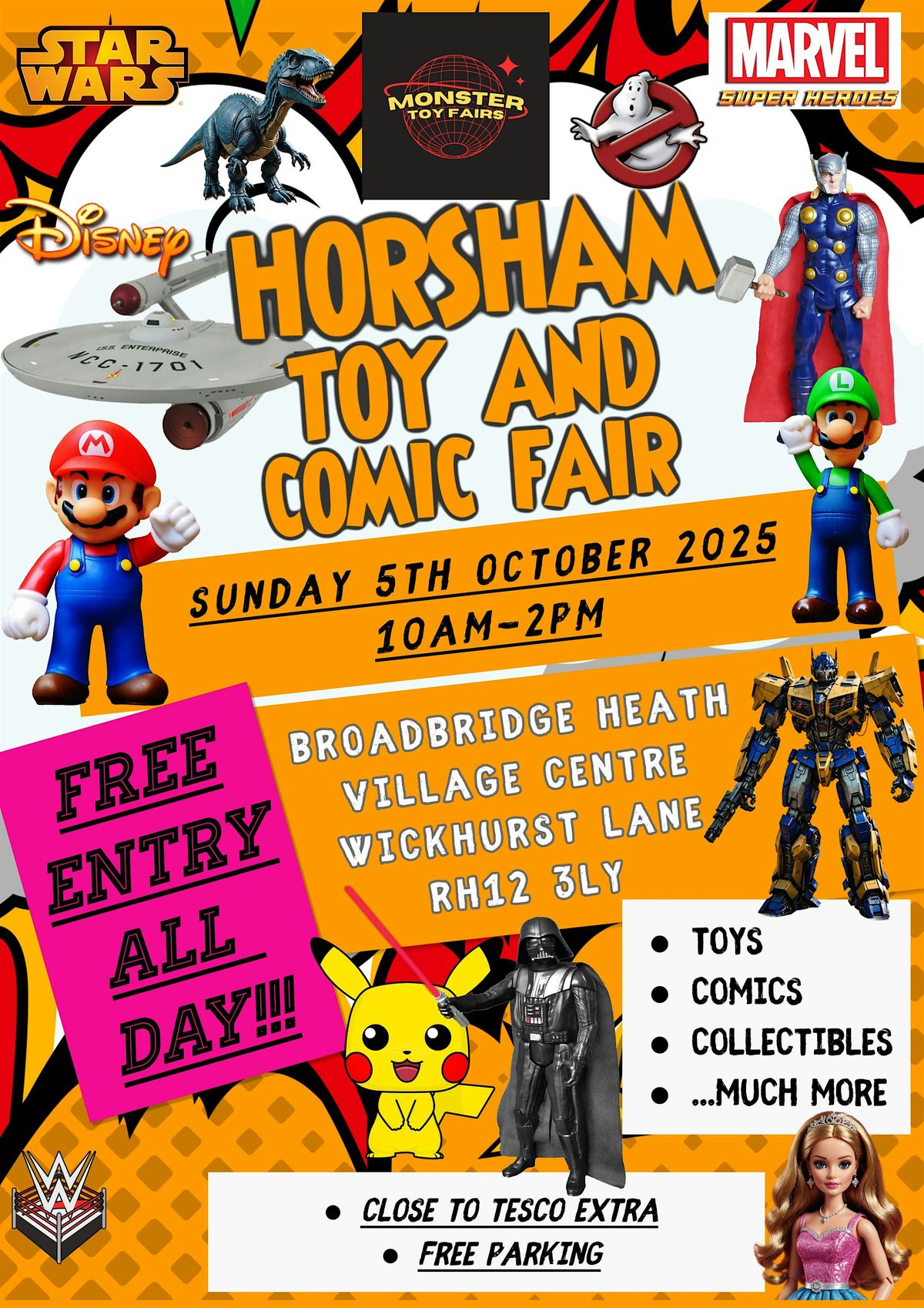 Horsham Toy and Comic Fair - Sunday 5th October 2025 (FREE ENTRY)