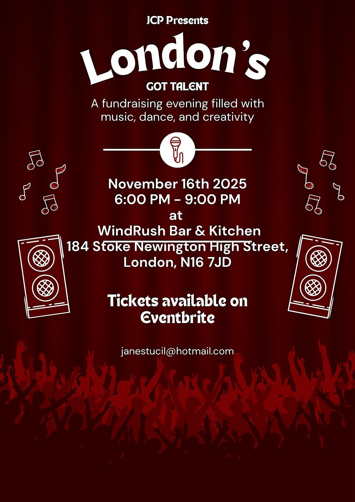 JCP Ltd presents London's Got Talent fundraising talent show