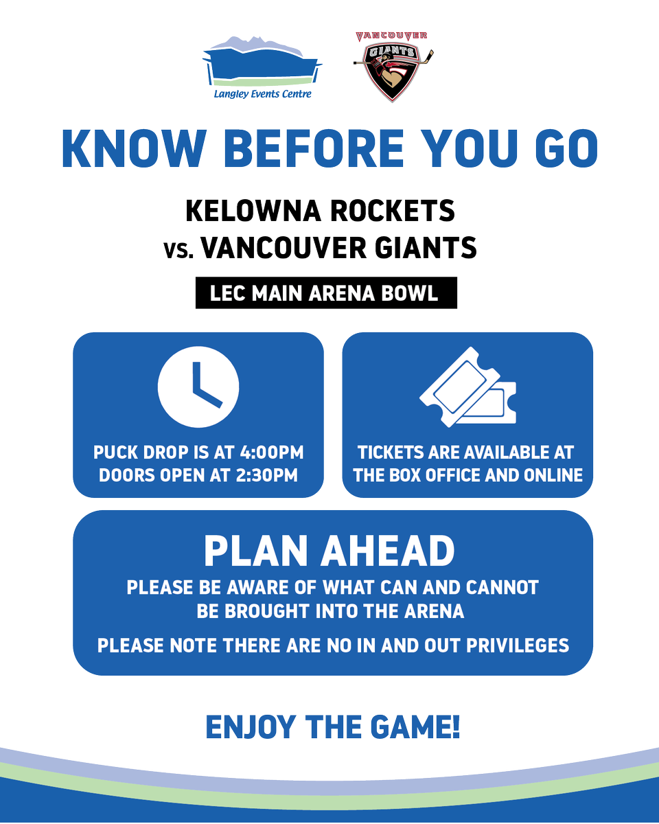 Vancouver Giants at Kelowna Rockets at Prospera Place